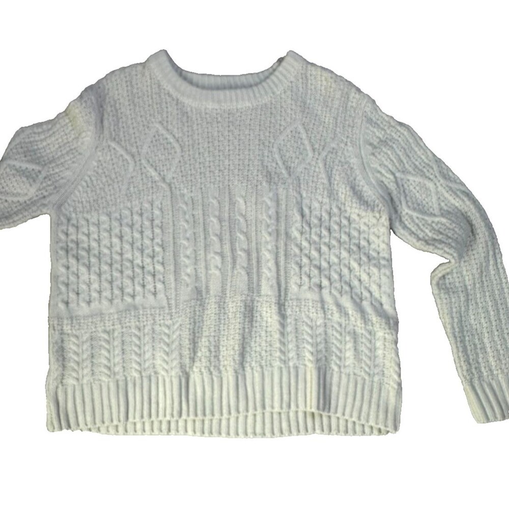 Hippie Love Fisherman Sweater Chunky Knit Pullover Cozy Coastal Cottage Mohair S